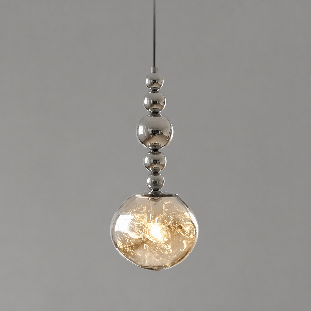 Modern Glass & Metal LED Pendant Light