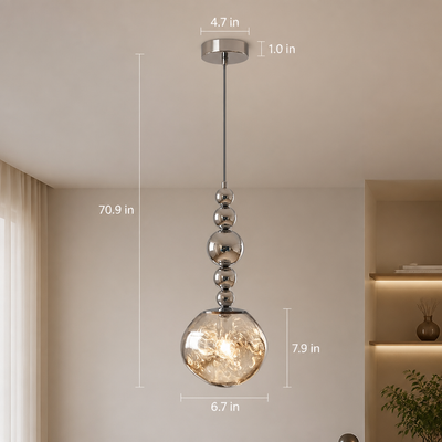 Modern Glass & Metal LED Pendant Light