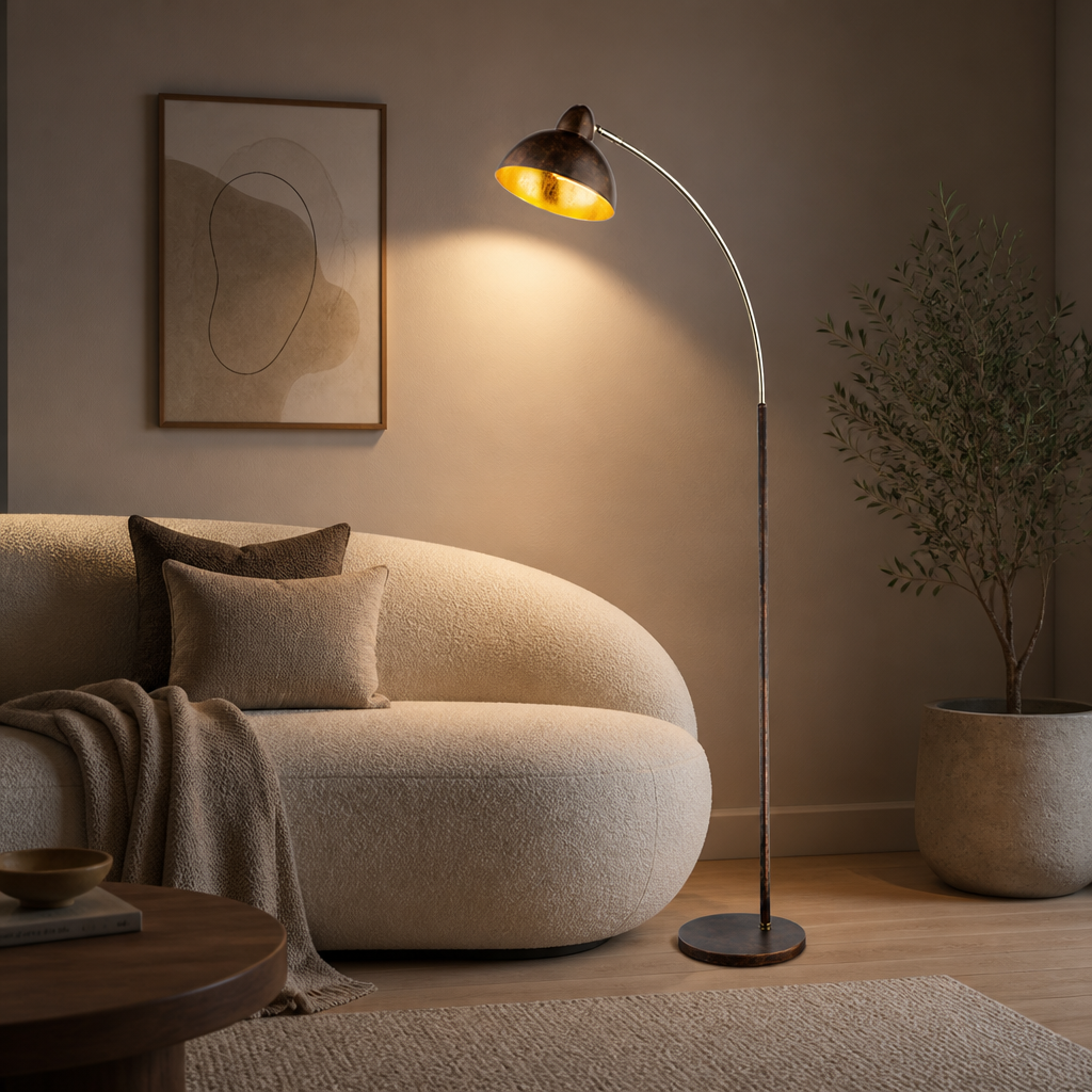 Modern Gold Arc Floor Lamp