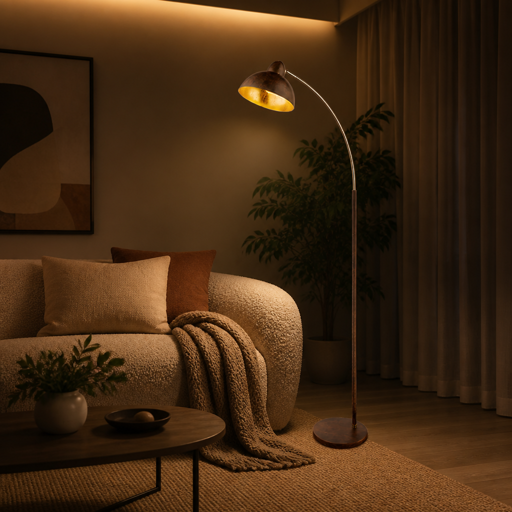 Modern Gold Arc Floor Lamp