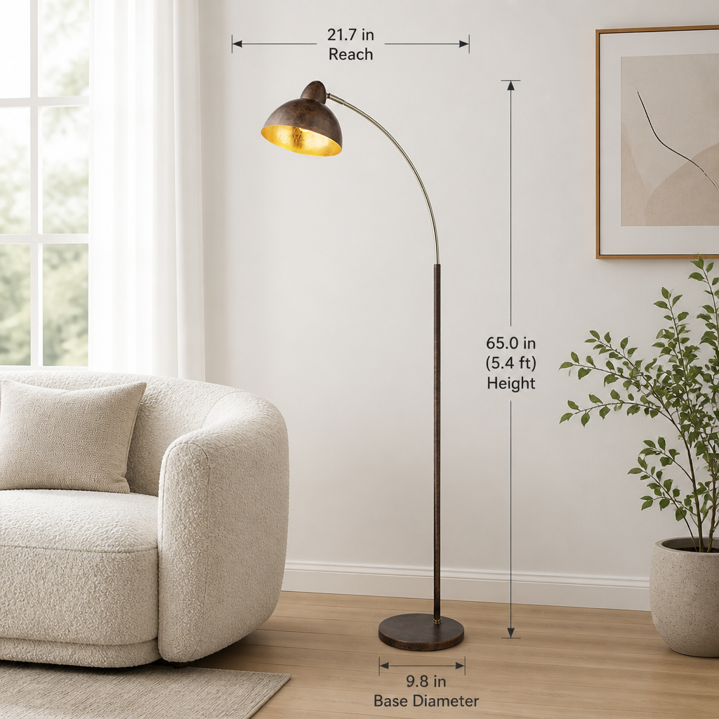 Modern Gold Arc Floor Lamp