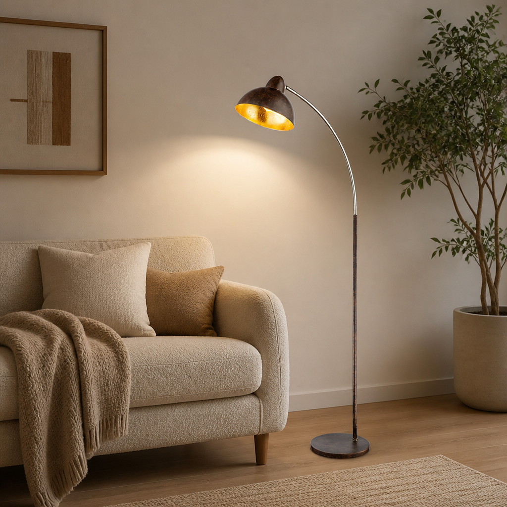 Modern Gold Arc Floor Lamp