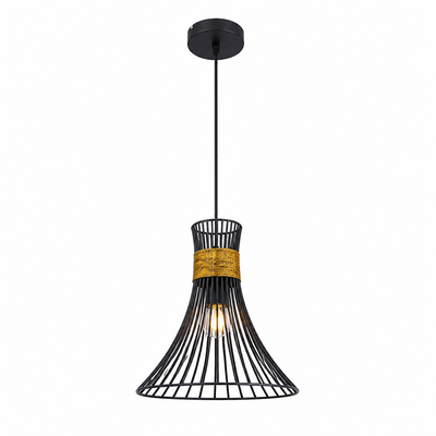 Modern Gold & Black Conical Pendant Light