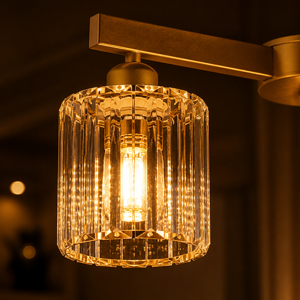 Modern Gold Crystal 3-Light Chandelier