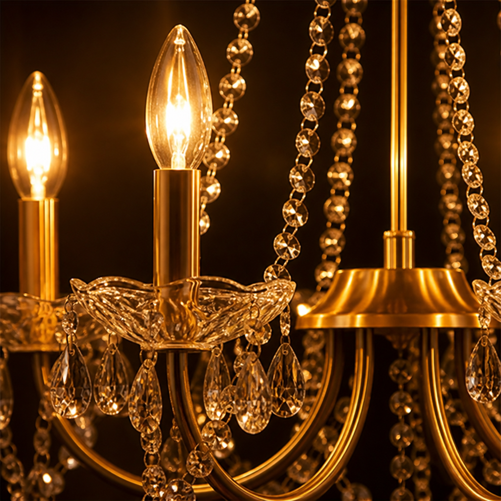 Modern Gold Crystal 6-Light Pendant Light