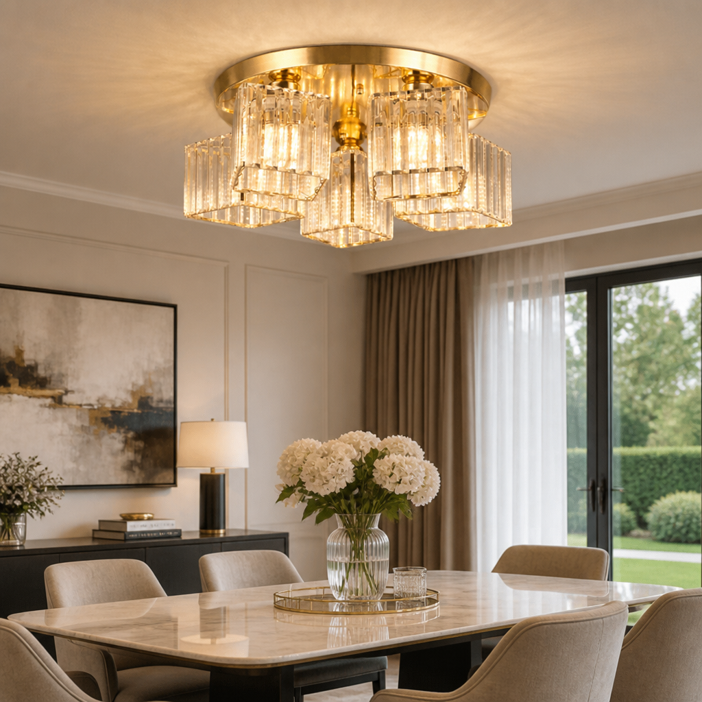 Modern Gold Crystal Chandelier