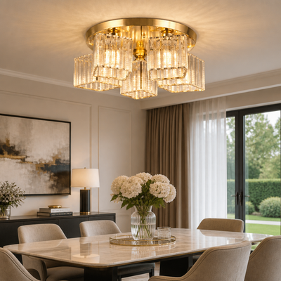 Modern Gold Crystal Chandelier