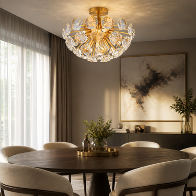 Modern Gold Crystal Chandelier