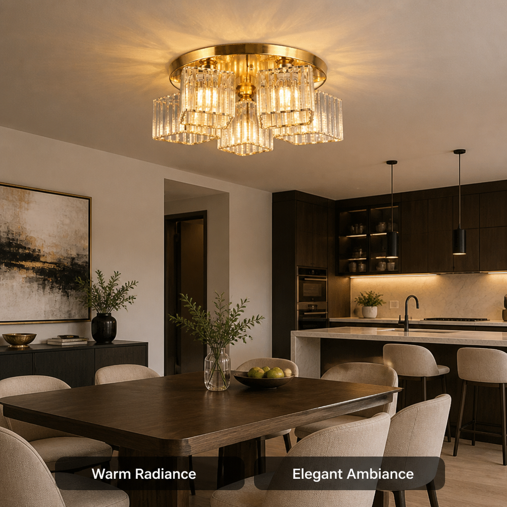 Modern Gold Crystal Chandelier