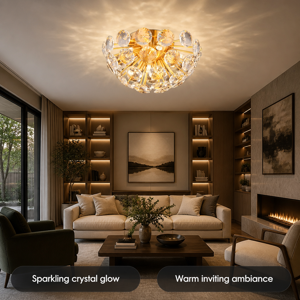 Modern Gold Crystal Chandelier