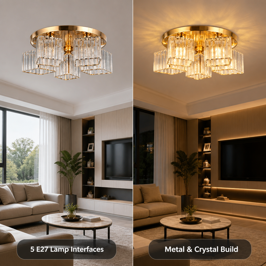 Modern Gold Crystal Chandelier