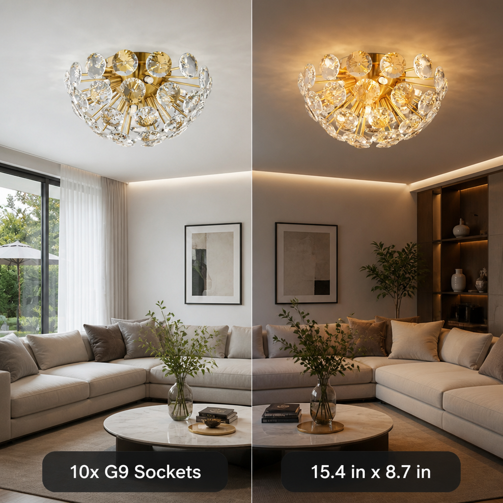 Modern Gold Crystal Chandelier