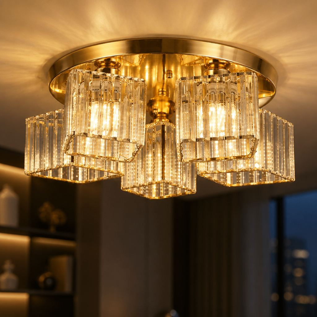 Modern Gold Crystal Chandelier