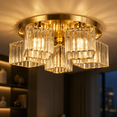 Modern Gold Crystal Chandelier