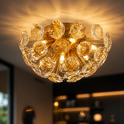 Modern Gold Crystal Chandelier
