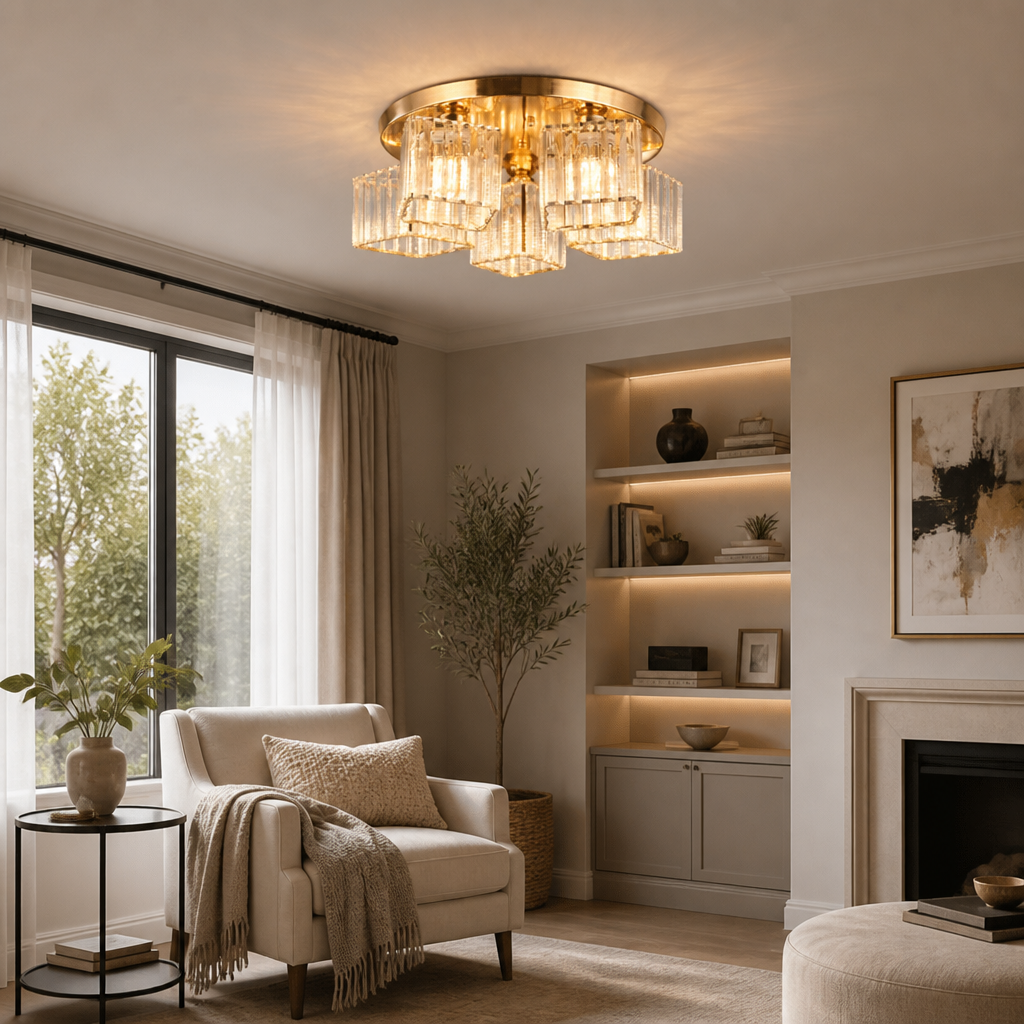 Modern Gold Crystal Chandelier
