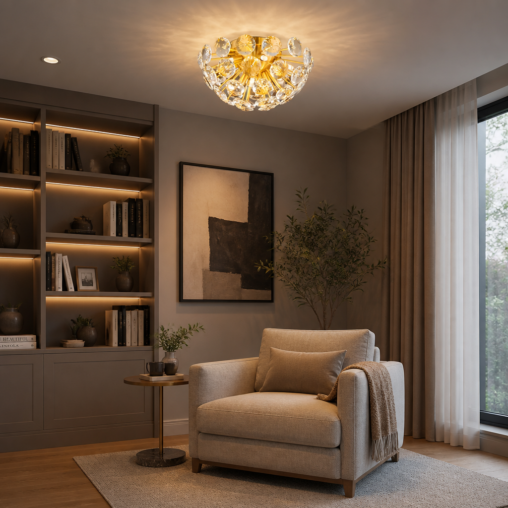 Modern Gold Crystal Chandelier
