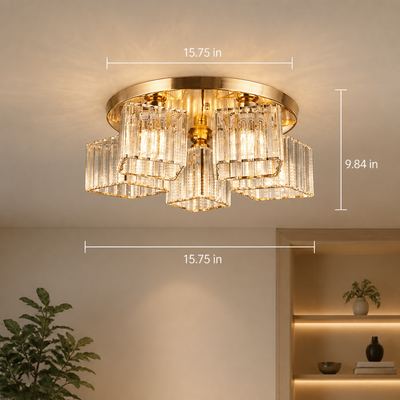 Modern Gold Crystal Chandelier