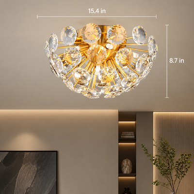 Modern Gold Crystal Chandelier