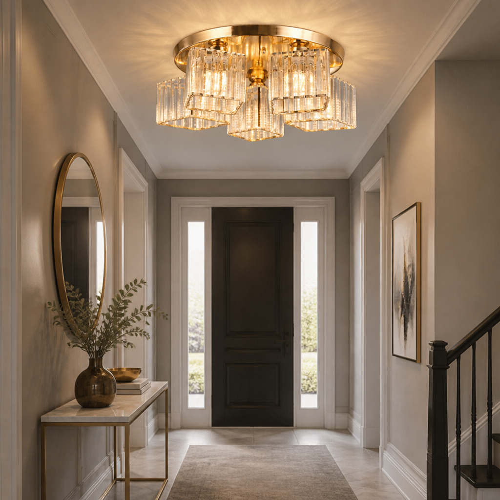 Modern Gold Crystal Chandelier