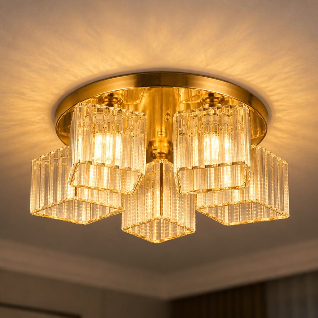 Modern Gold Crystal Chandelier
