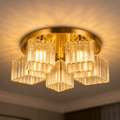 Modern Gold Crystal Chandelier