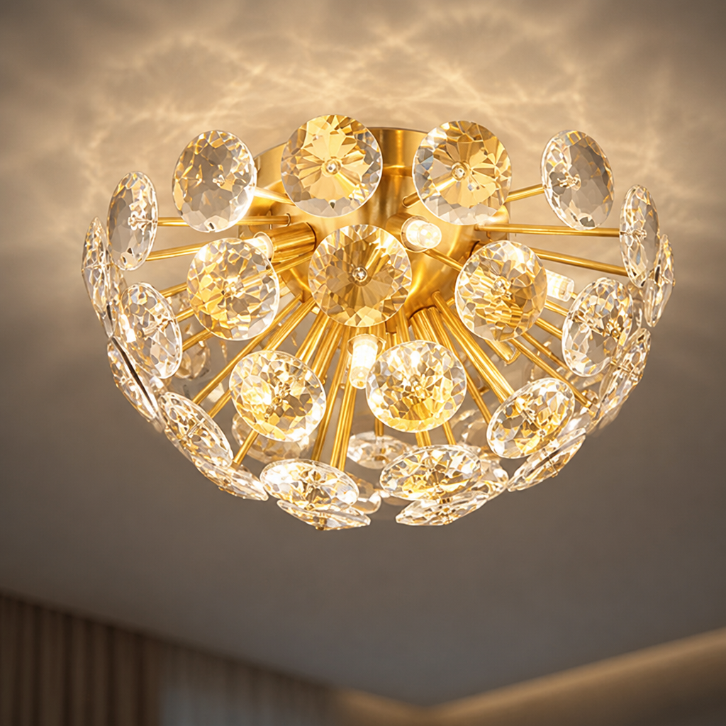 Modern Gold Crystal Chandelier