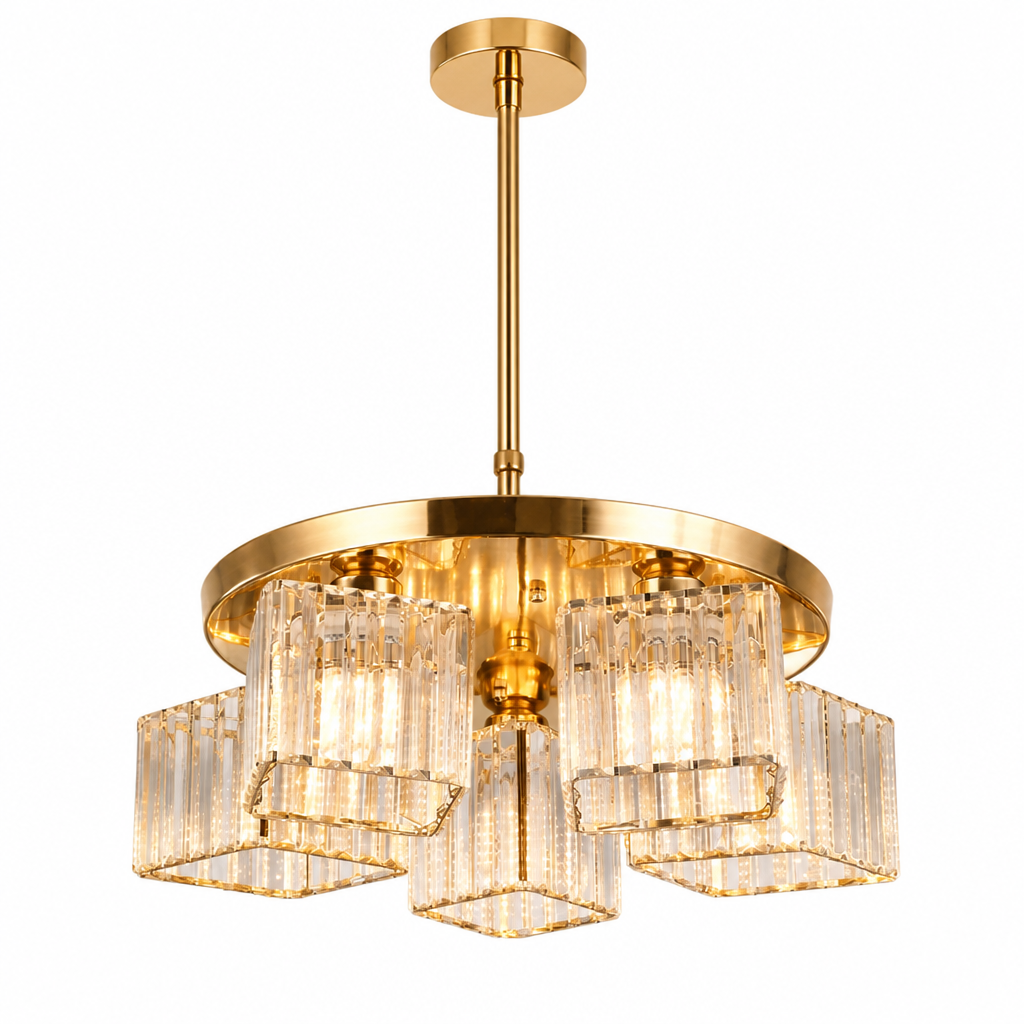 Modern Gold Crystal Chandelier