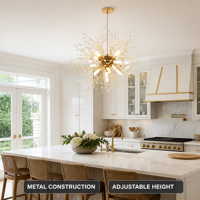 Modern Gold Crystal Dandelion Chandelier