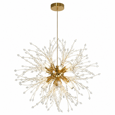 Modern Gold Crystal Dandelion Chandelier