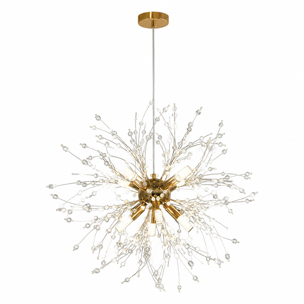 Modern Gold Crystal Dandelion Chandelier