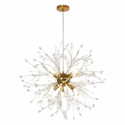 Modern Gold Crystal Dandelion Chandelier