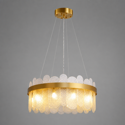 Modern Gold Crystal LED Ring Chandelier