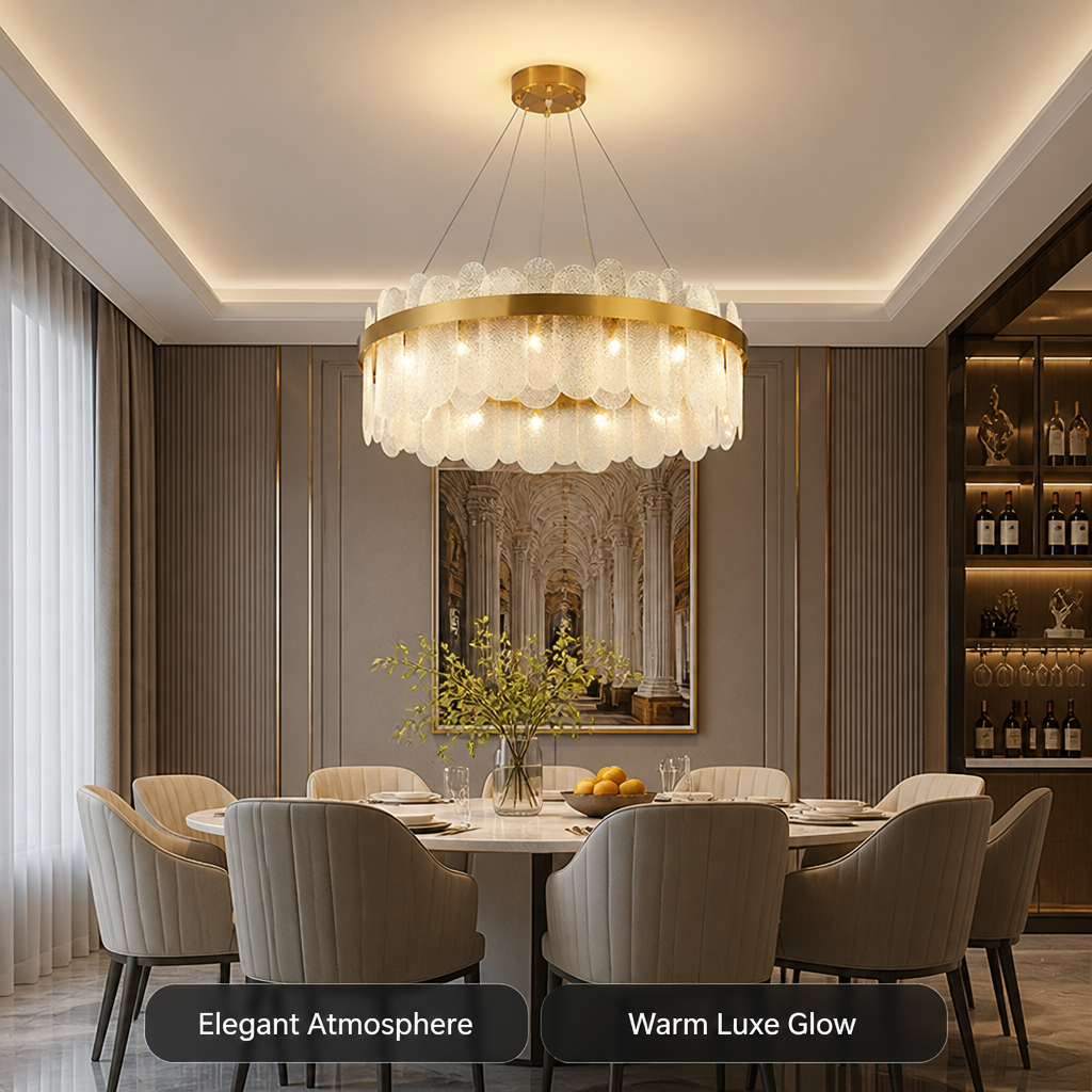 Modern Gold Crystal LED Ring Chandelier