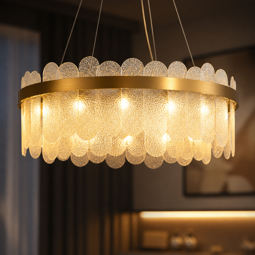 Modern Gold Crystal LED Ring Chandelier