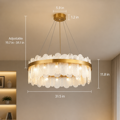 Modern Gold Crystal LED Ring Chandelier