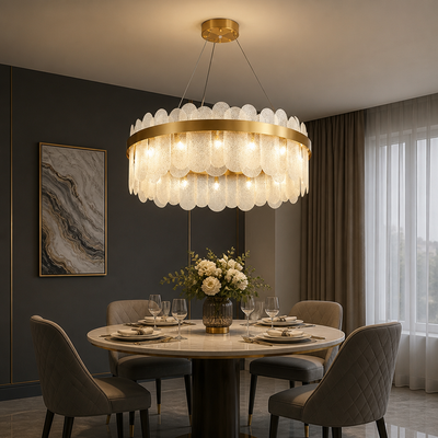 Modern Gold Crystal LED Ring Chandelier