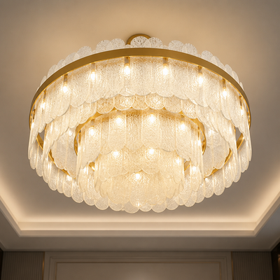 Modern Gold Crystal LED Ring Chandelier