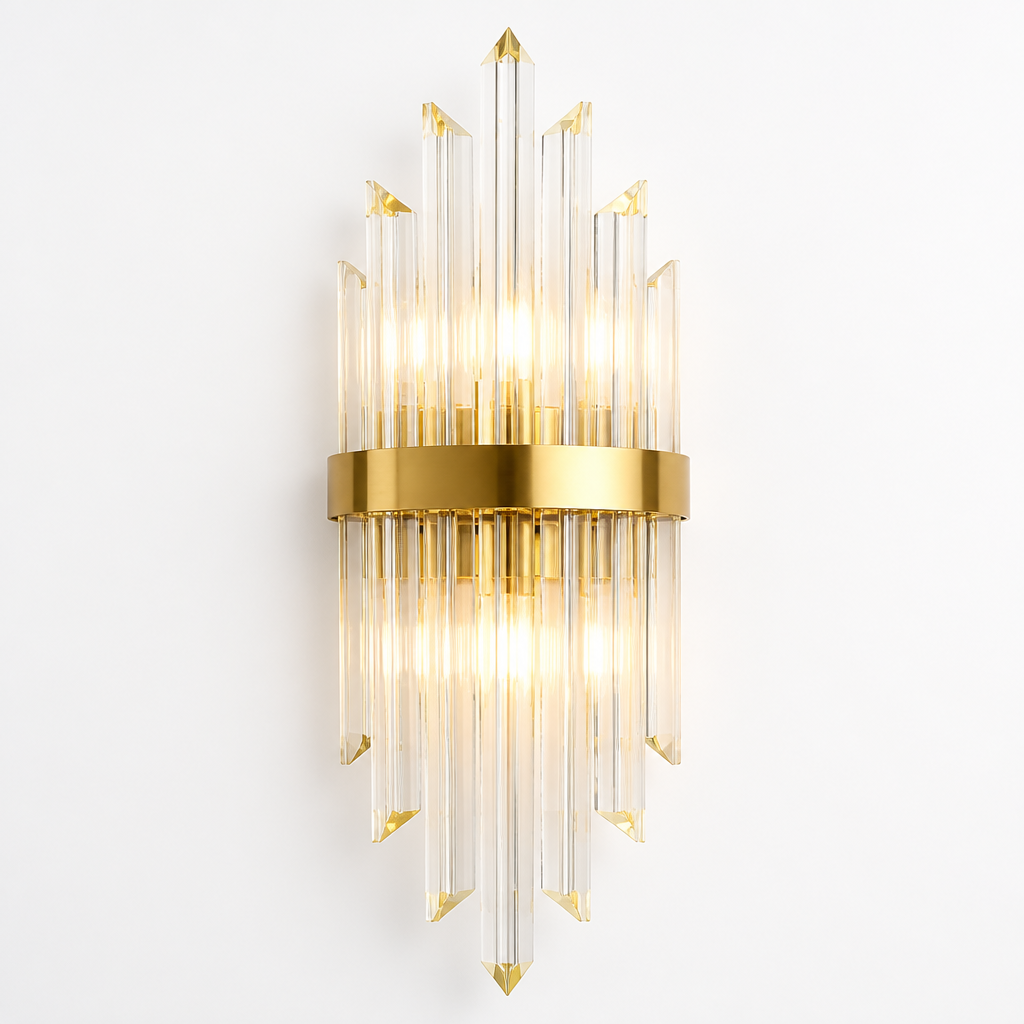 Modern Gold Crystal LED Wall Sconce