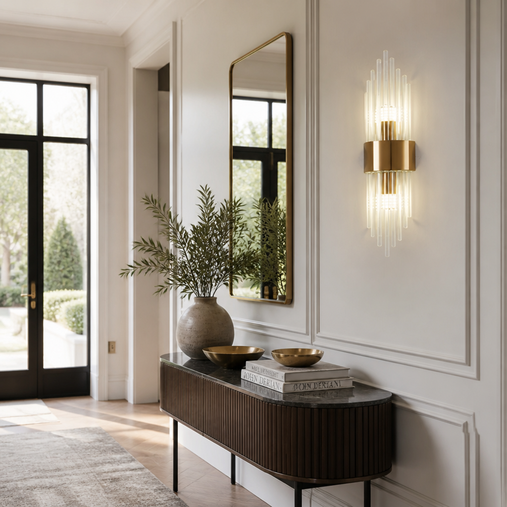 Modern Gold Crystal LED Wall Sconce