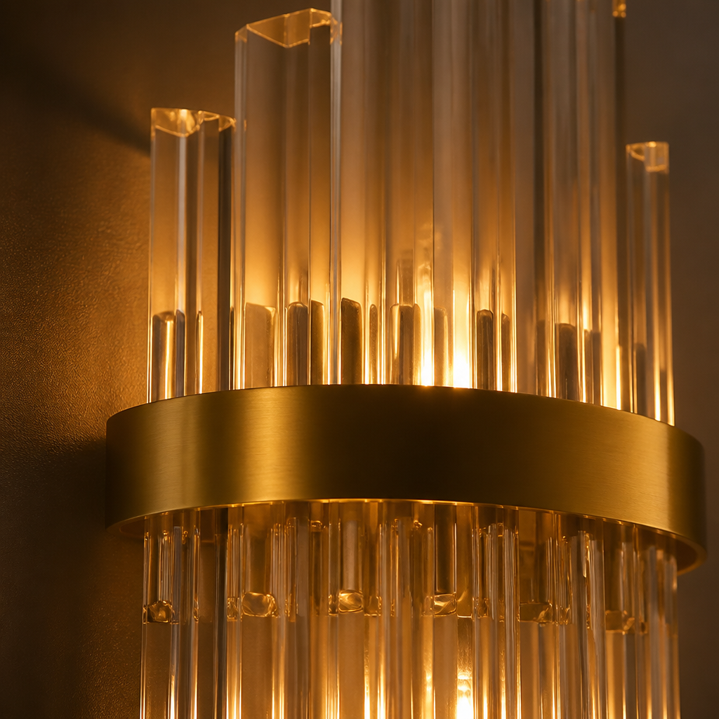Modern Gold Crystal LED Wall Sconce