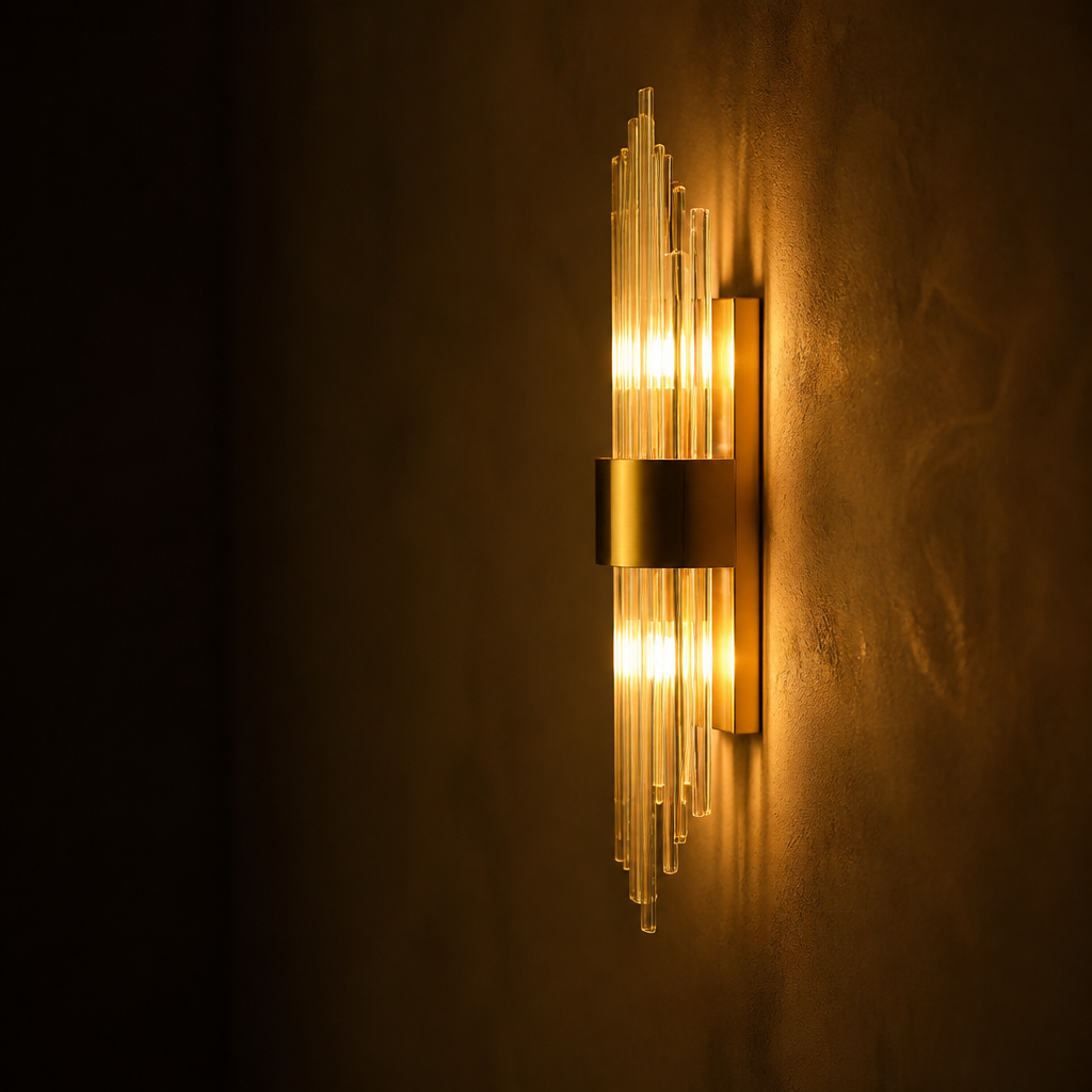 Modern Gold Crystal LED Wall Sconce