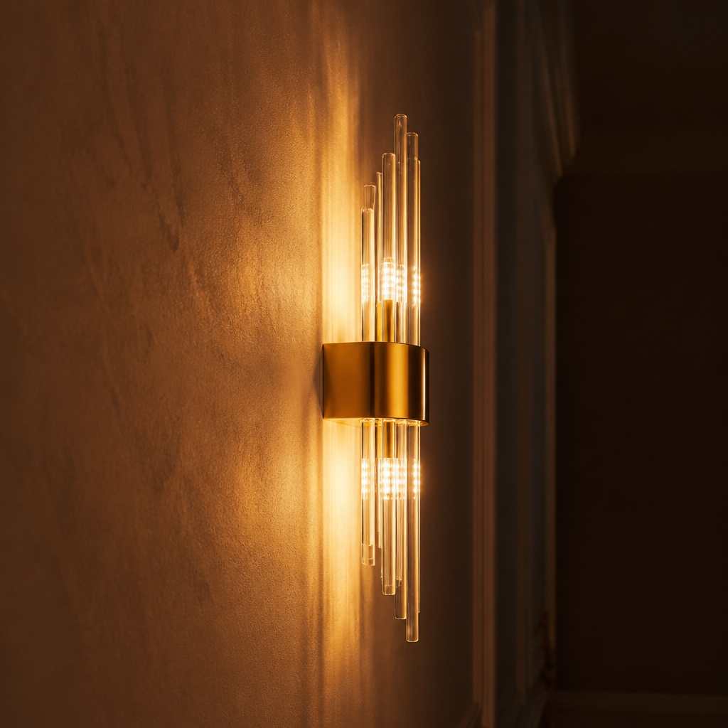 Modern Gold Crystal LED Wall Sconce