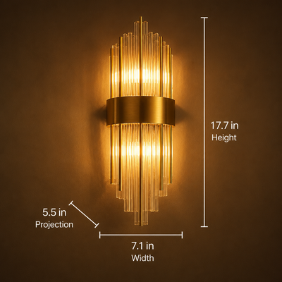 Modern Gold Crystal LED Wall Sconce
