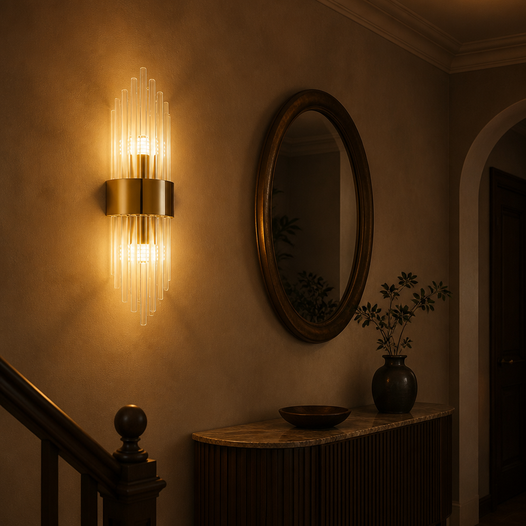 Modern Gold Crystal LED Wall Sconce