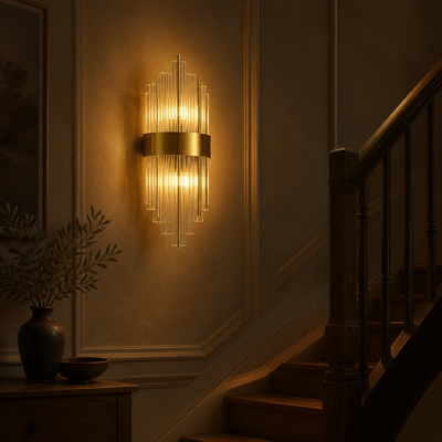 Modern Gold Crystal LED Wall Sconce