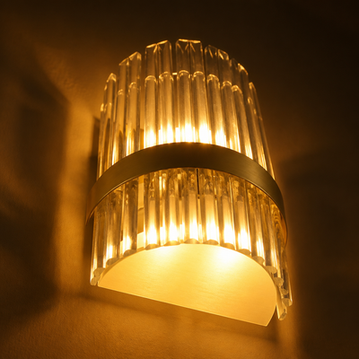 Modern Gold Crystal LED Wall Sconce