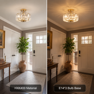 Modern Gold Crystal Mini Semi-Embedded Pendant Light