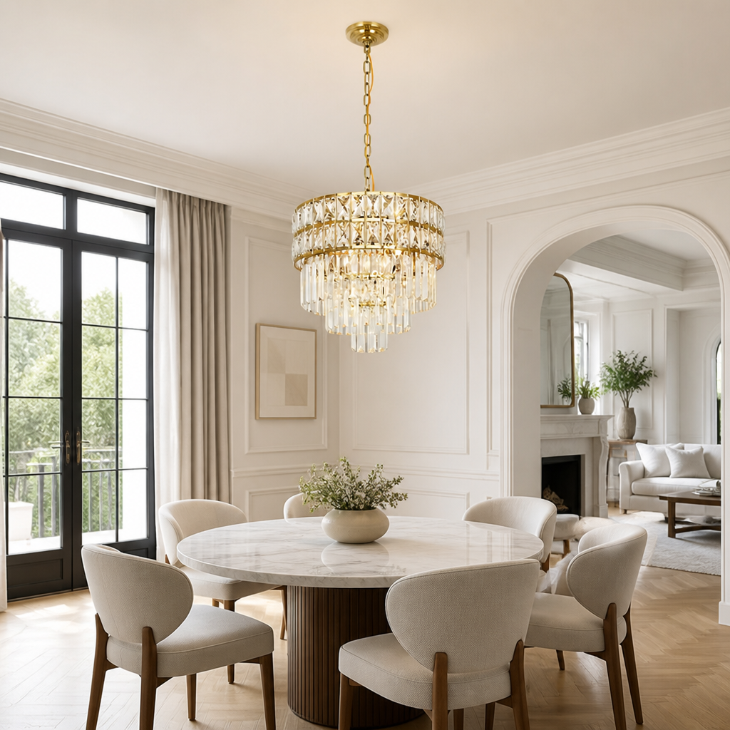 Modern Gold Crystal Pendant Light