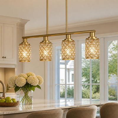 Modern Gold Crystal Pendant Light